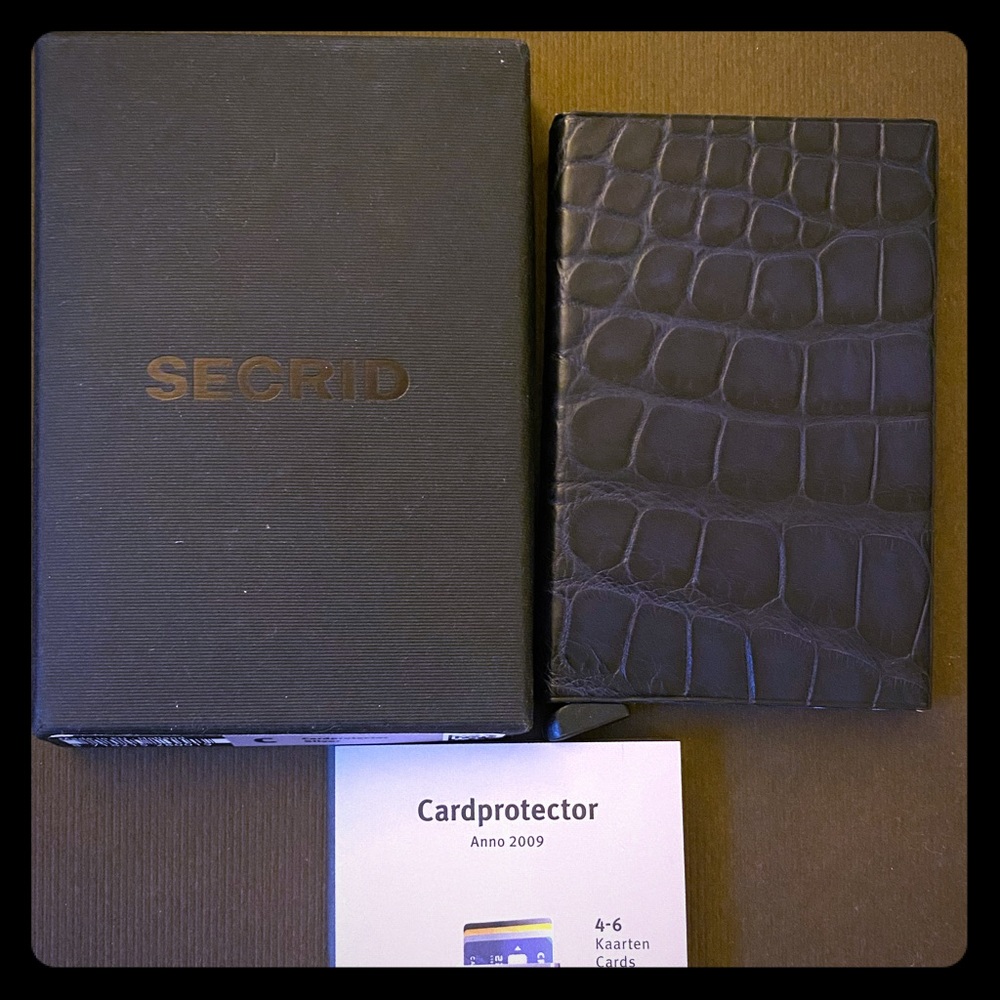 Wallet by Secrid Navy Custom Alligator Leather.
